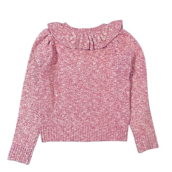 NWT Greylin Claris Cozy Lurex Knit Sweater Collar Ruffle Pink Sparkle Medium - Picture 3 of 7